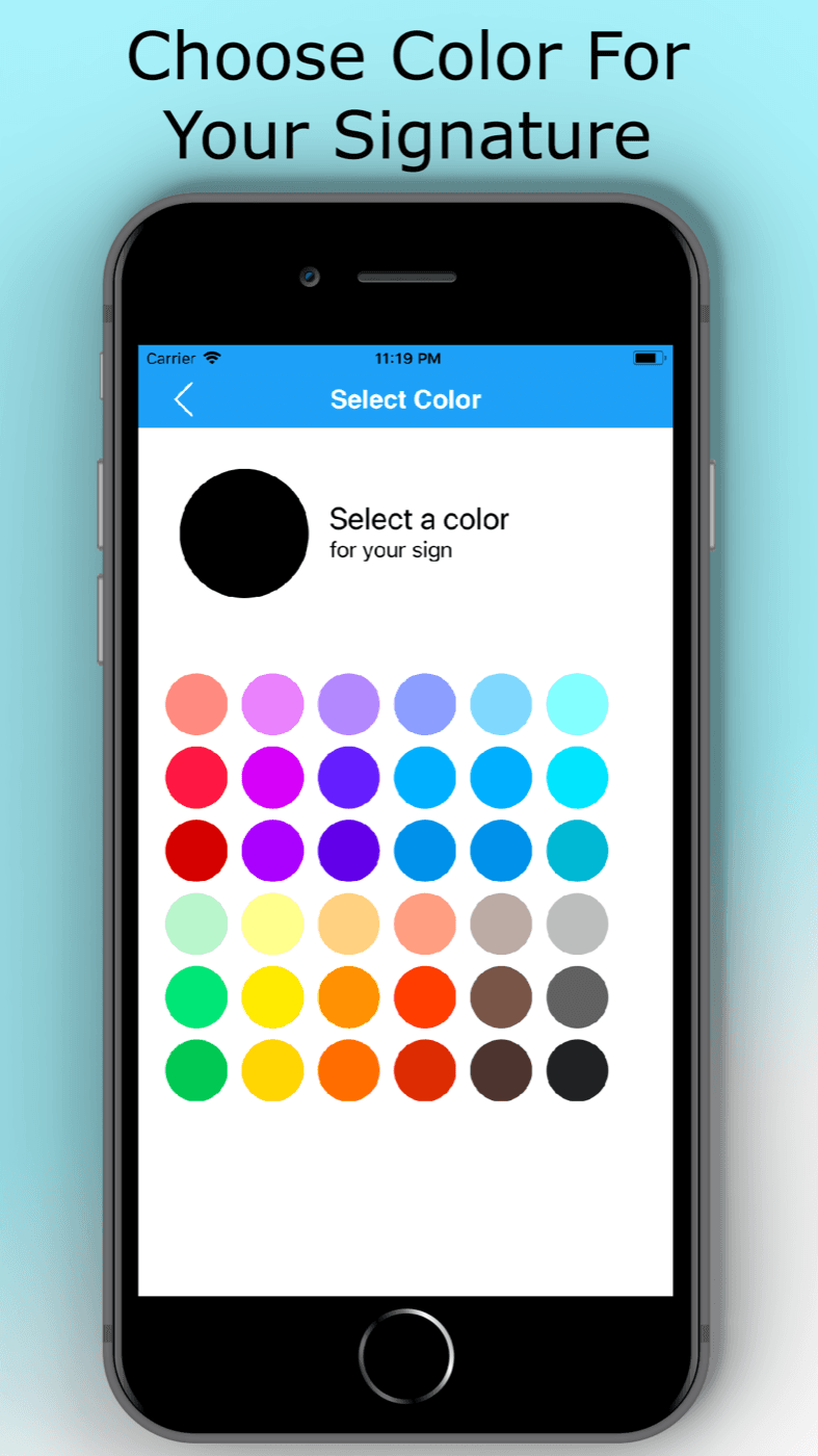 E-Signature — Choose a colour