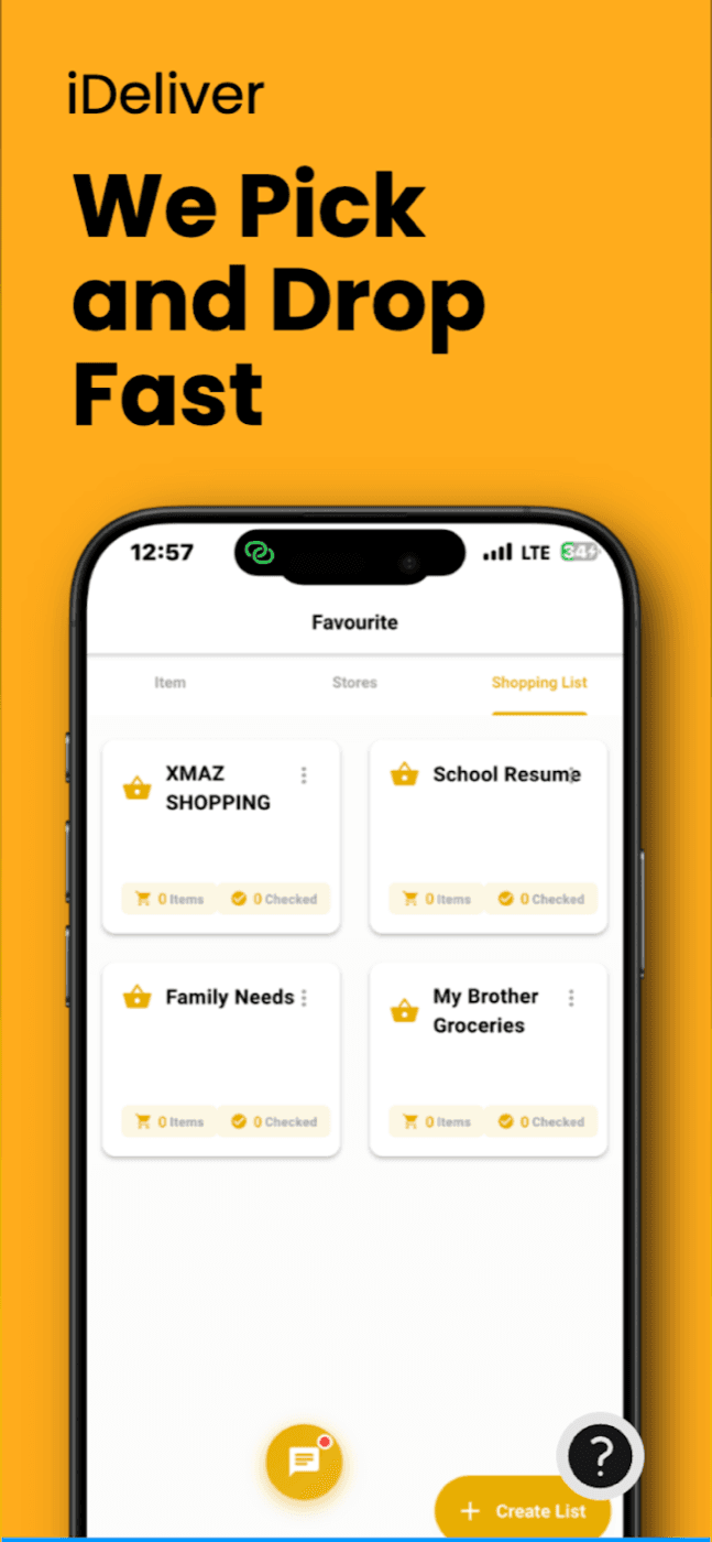 iDeliver — Shopping lists: we pick and drop