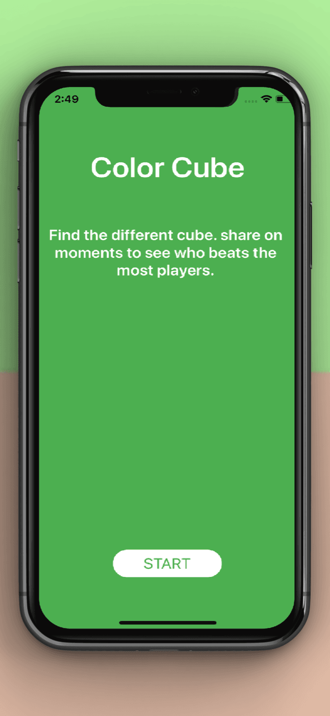 Color Cube — Start screen