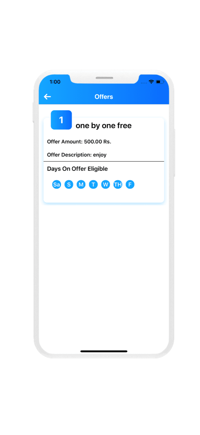 TakeOn — Offer detail with amount and eligible days