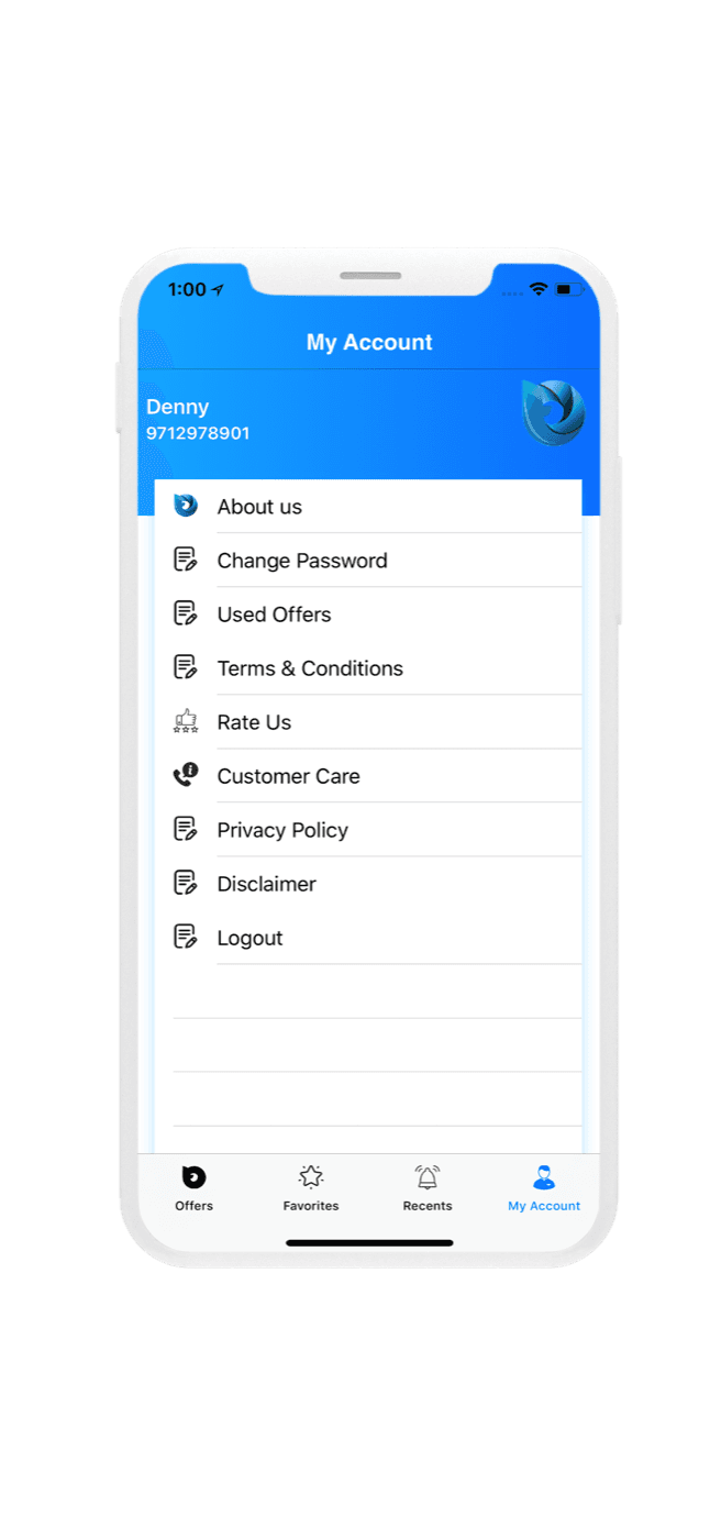 TakeOn — My account with used offers
