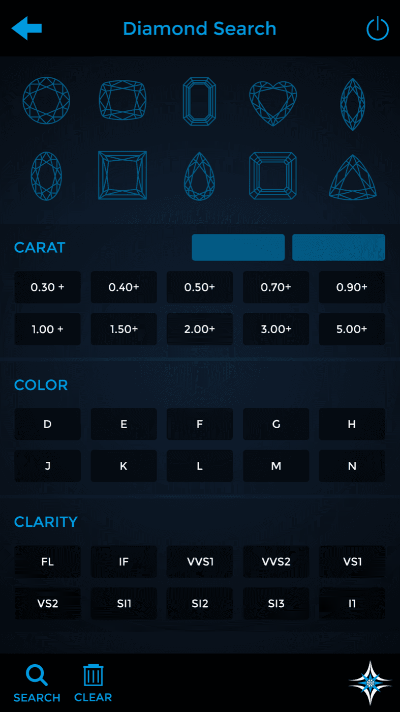 Bhavani Gems — Diamond search by shape, carat, colour and clarity