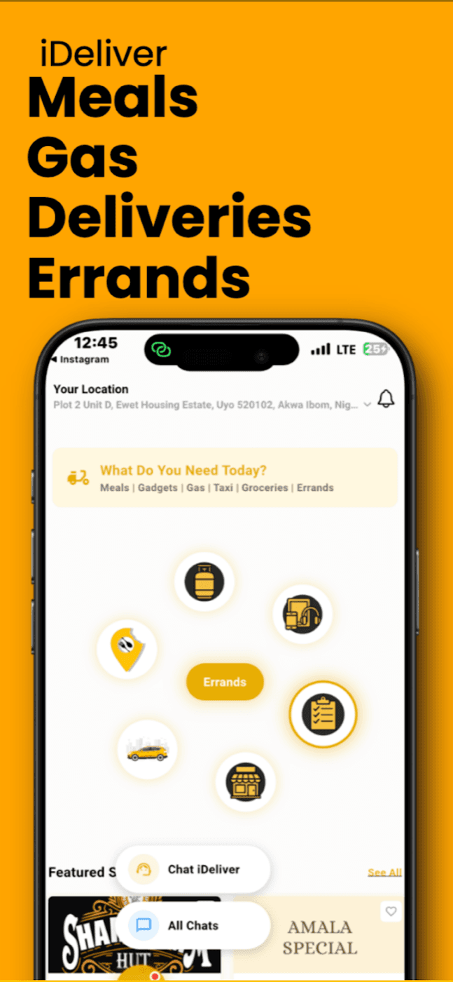 iDeliver — Home: meals, gadgets, gas, taxi, groceries and errands